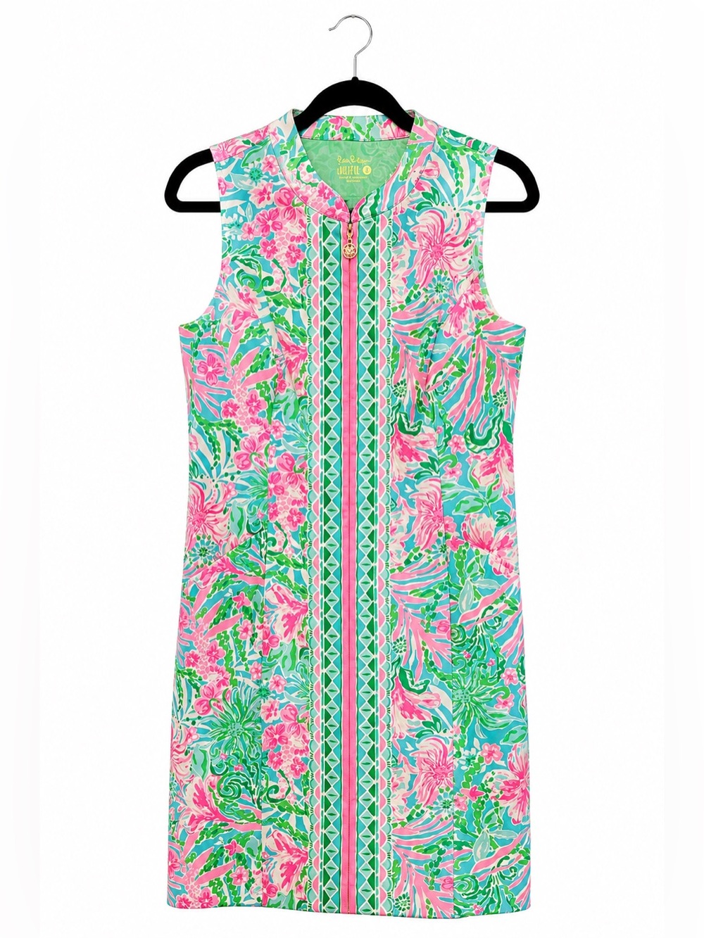 Lilly Pulitzer Luxletic Coral & Teal Tropical Floral Shift Dress